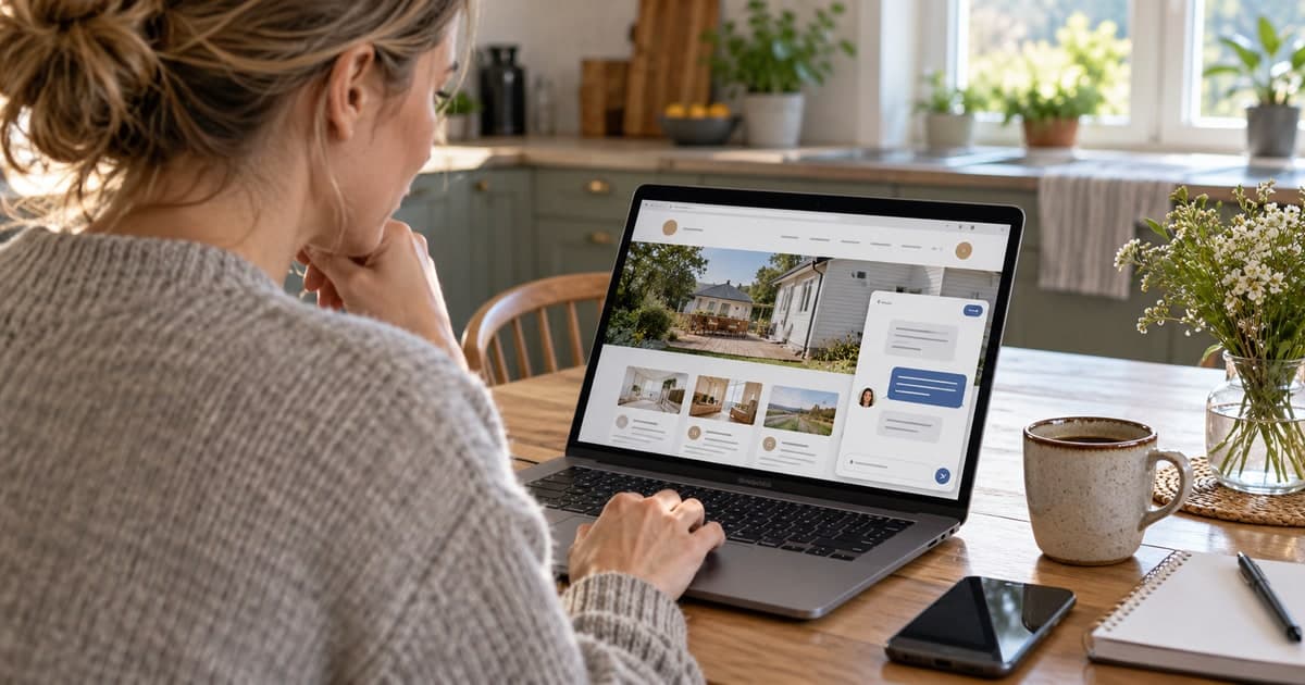 Una persona usa la chat del sito web sul proprio portatile